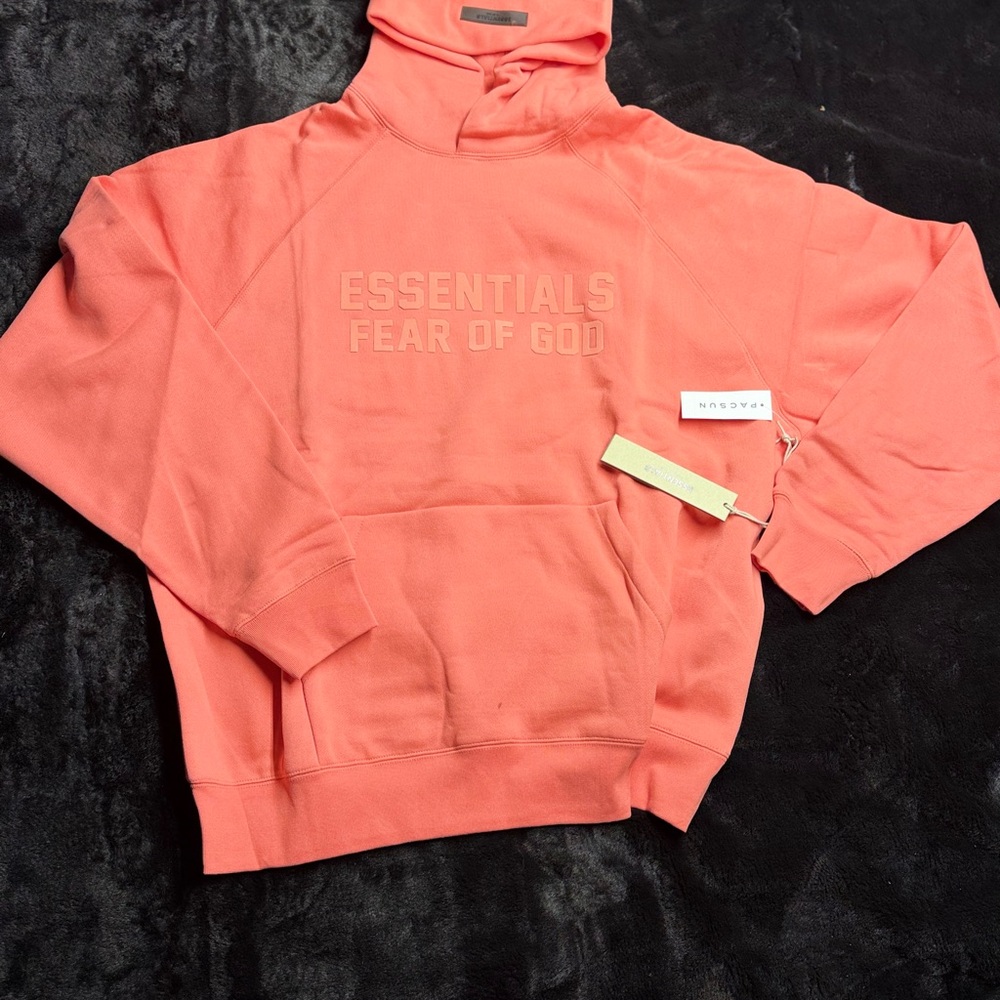 Fear of God Essentials Pink Hoodie